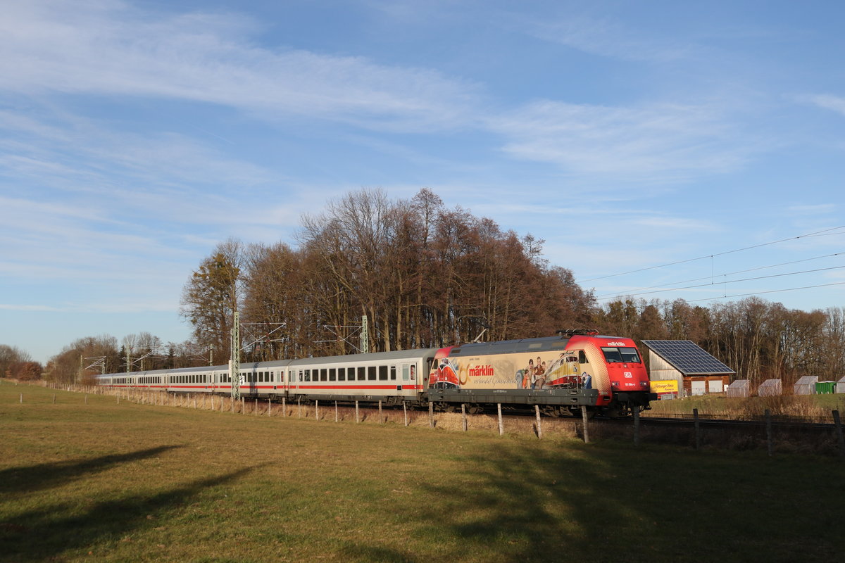 101 064 am 16. Januar 2020 aus M�nchen kommend bei Vogl.