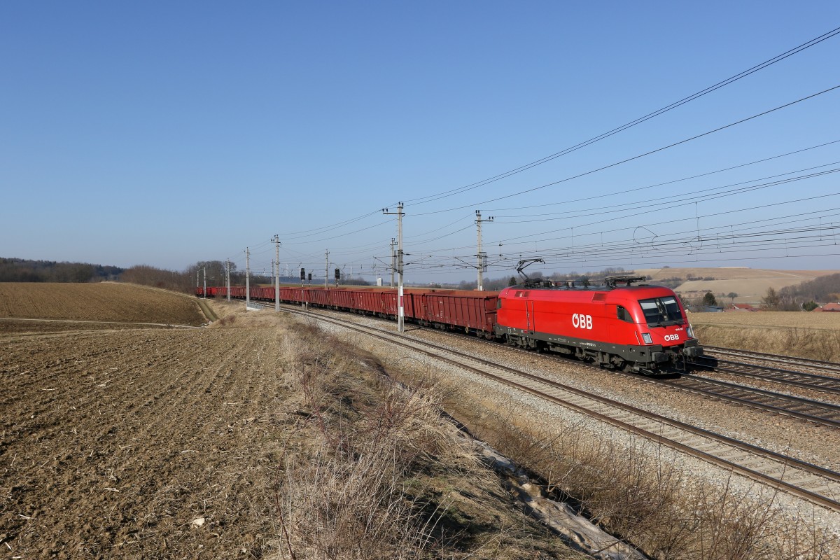 1016 027-5 am 21. Februar 2015 kurz vor B�heimkirchen.