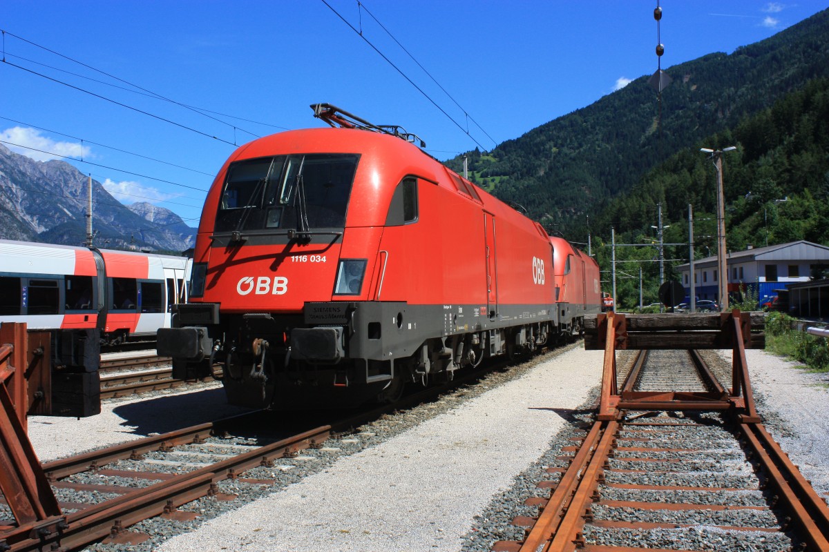 1116 034-8 war am 17. August 2014 in Landeck abgestellt.