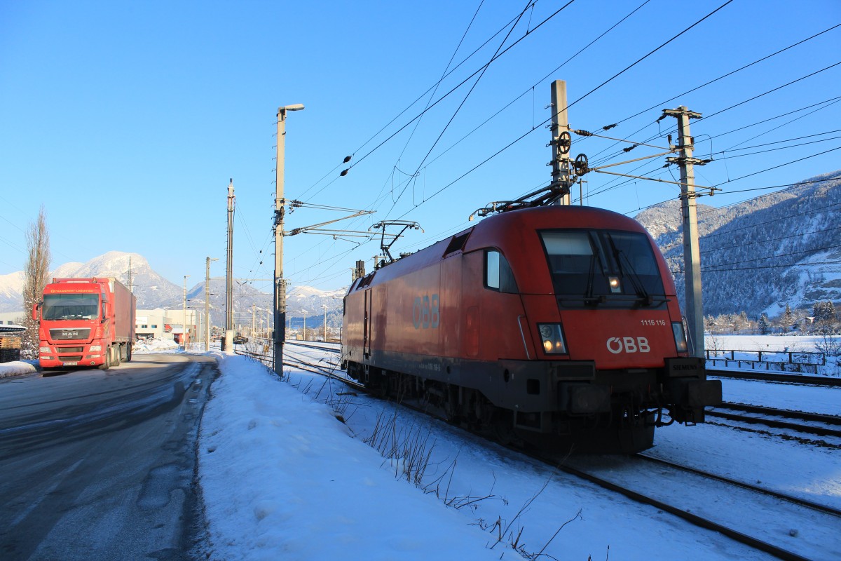 1116 116-5 am 10. Februar 2013 bei W�rgl/Tirol.