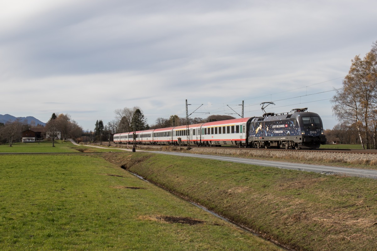 1116 126-4  Licht ins Dunkel  am 15. November 2015 aus M�nchen kommend bei �bersee.