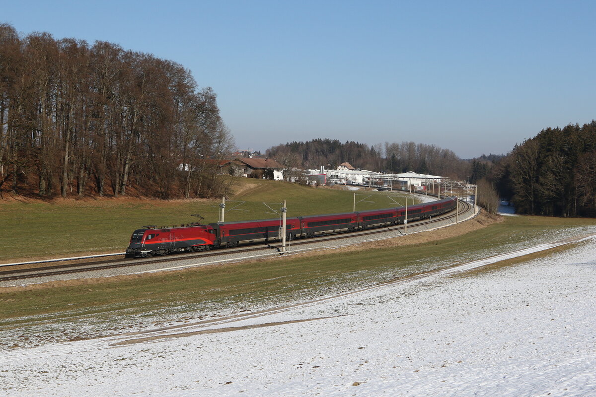 1116 226 war am 19. Februar 2025 bei Axdorf in Richtung Rosenheim unterwegs.
