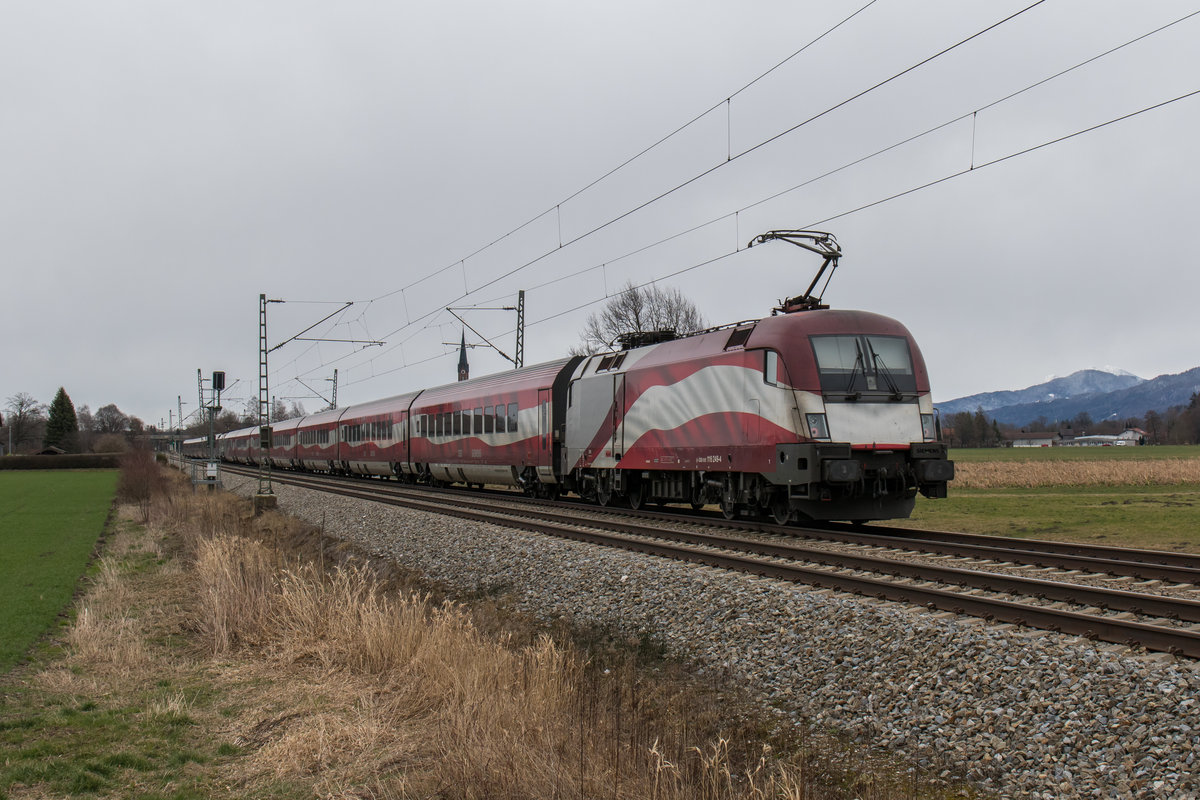 116 249-4 auf dem Weg nach Salzburg am 20. Februar 2016 bei �bersee.