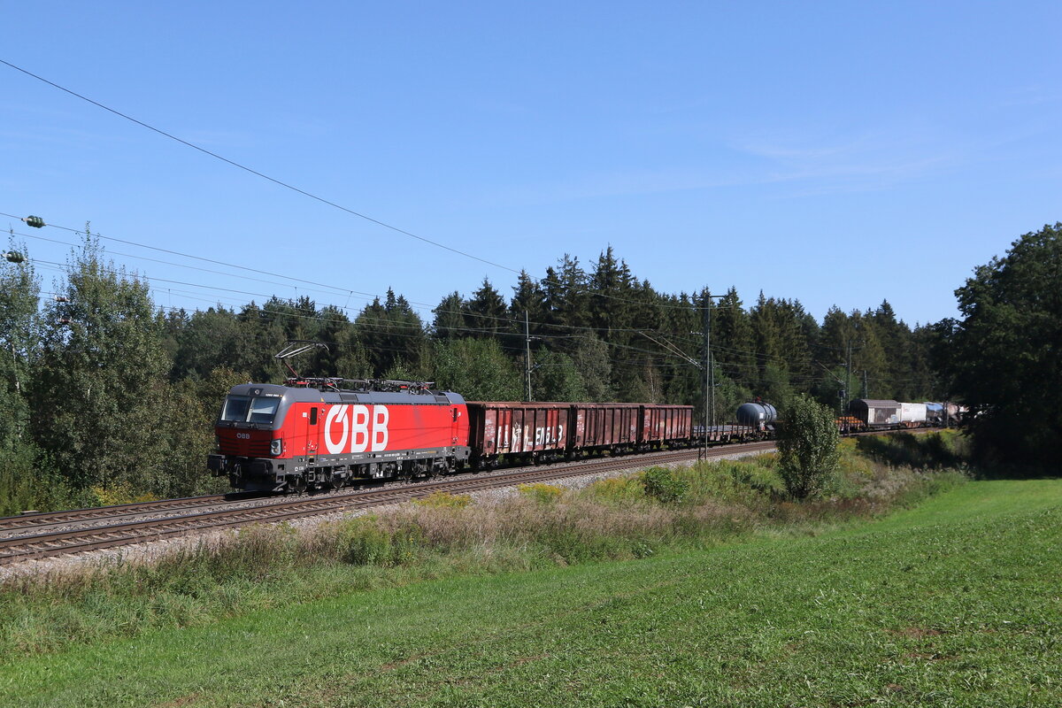 1293 093 mit einem gemischten G�terzug aus Salzburg kommend am 7. September 2024 bei Lauter.
