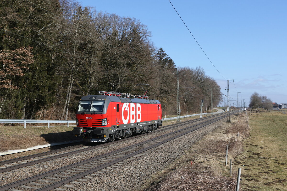 1293 113 unterwegs zum n�chsten Einsatz. Aufgenommen am 20. Februar 2025 bei Hufschlag.