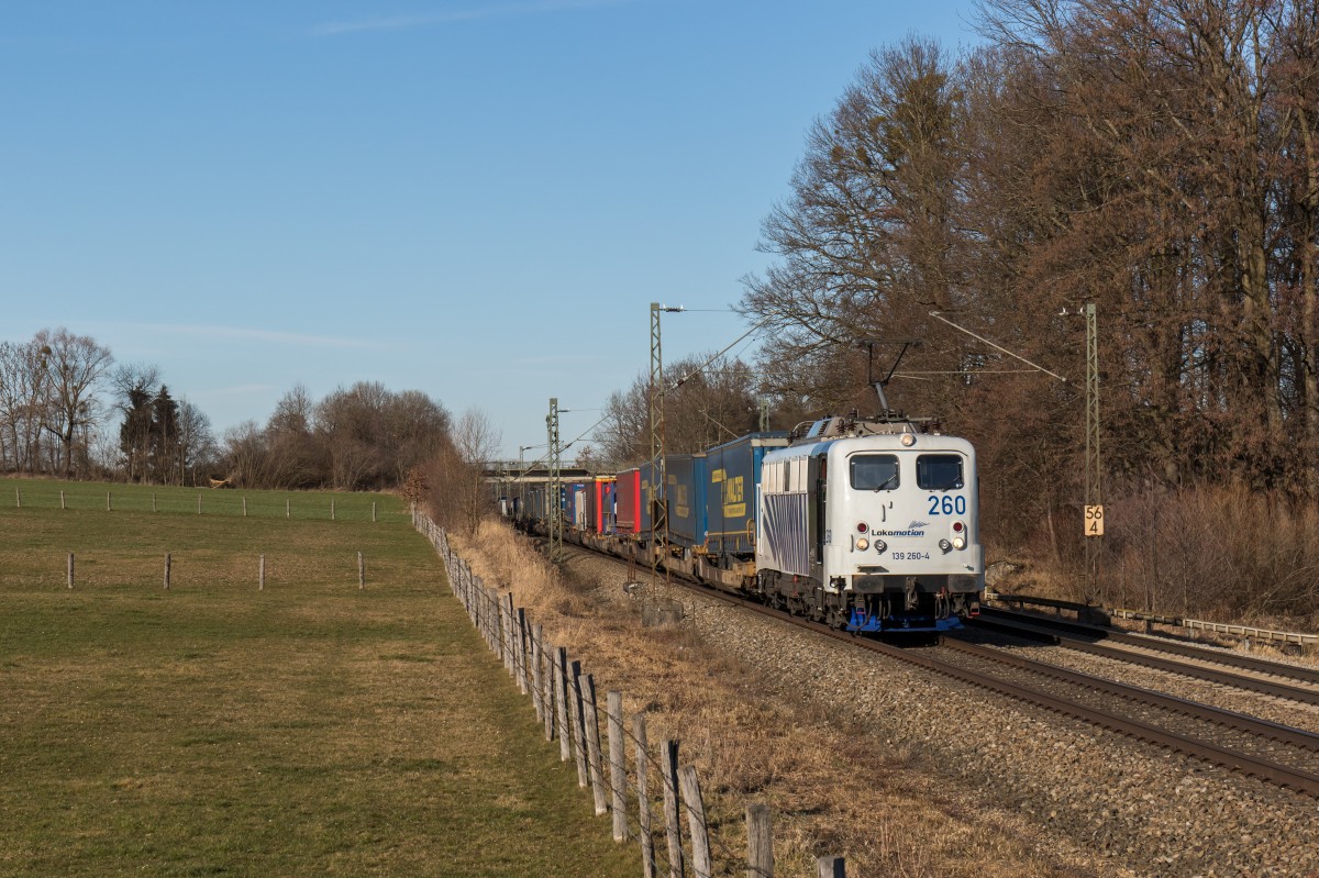 139 260-4 aus M�nchen kommend am 12. Februar 2016 bei Vogl.