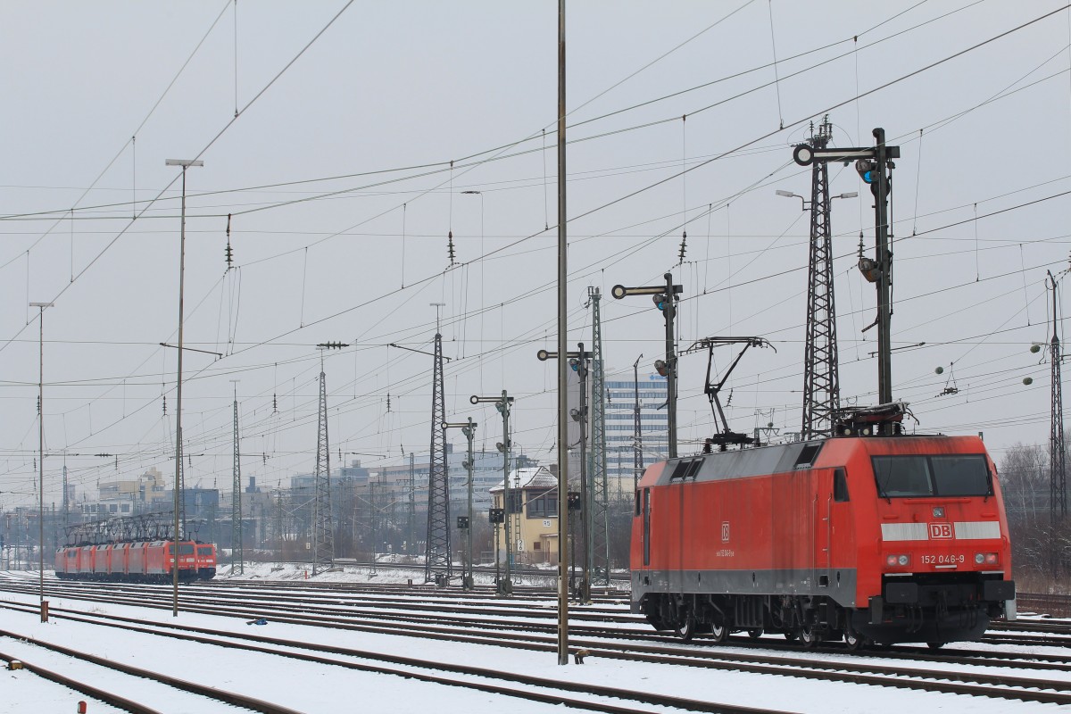 152 046-9 am 27. M�rz 2013 im Rangierbahnhof M�nchen-Ost.