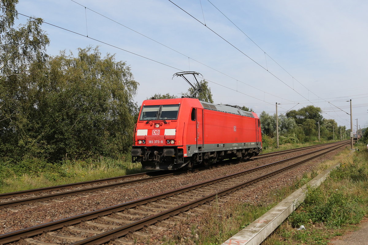 185 373 bei der R�ckfahrt aus dem Hamburger Hafen am 30. August 2019 bei Hamburg-Moorburg.