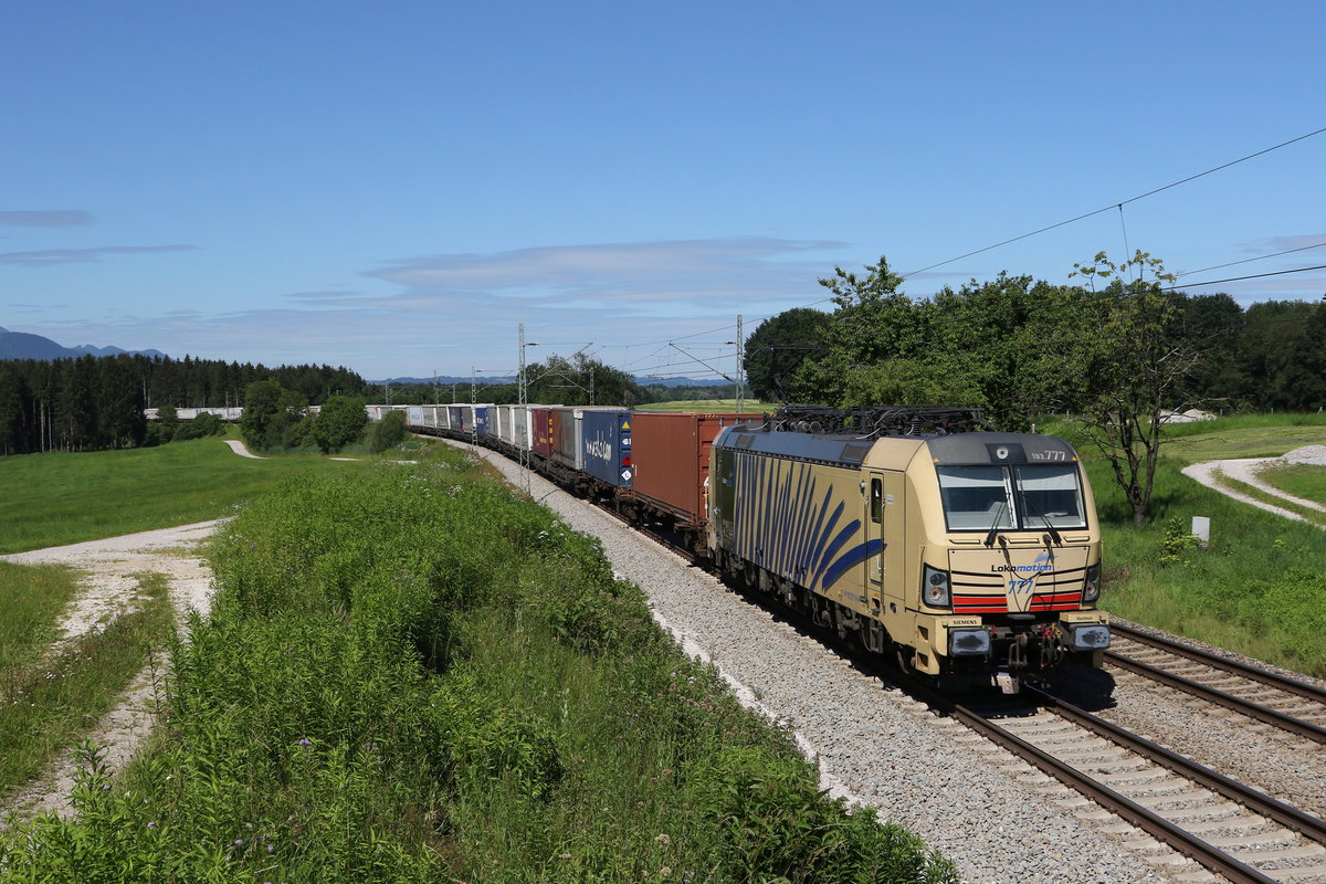 193 777 war am 5. Juli 2020 bei Grabenst�tt im Chiemgau in Richtung Salzburg unterwegs.