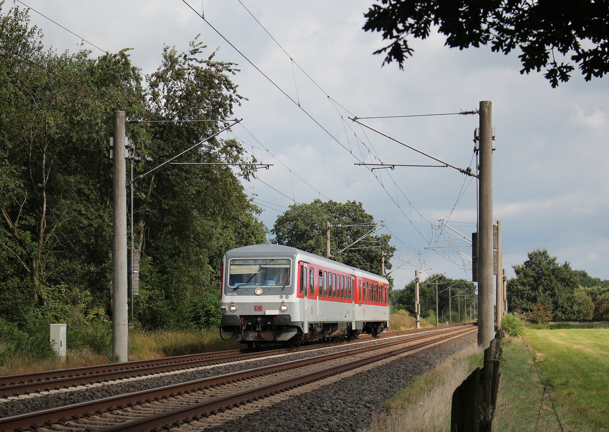 628 502  Sylt Shuttle Plus  am 30. August 2016 bei Wulfsmoor.