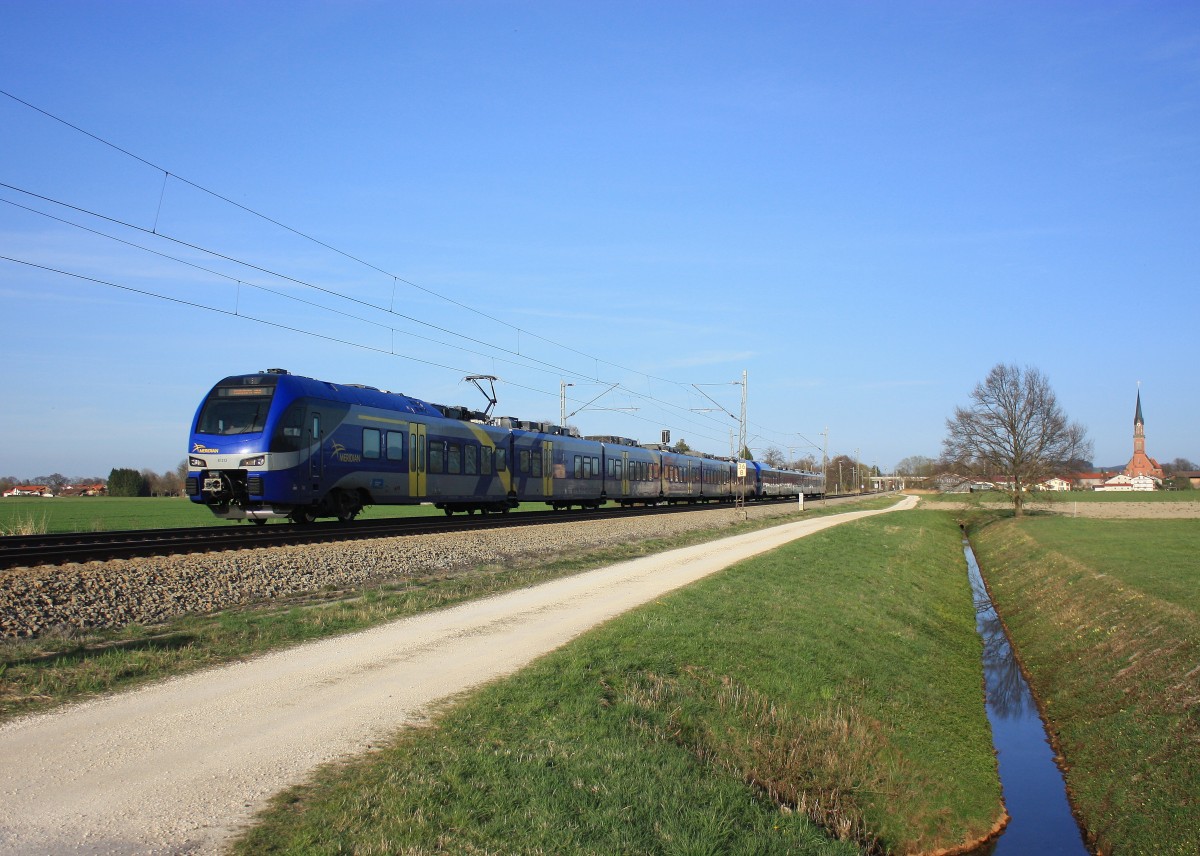 ET 313 am 30. M�rz 2014 bei �bersee am Chiemsee.