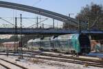 DB 445 123 verlasst Lübeck Hbf am 20 Februari 2026 als RE nach Hamburg Hbf.