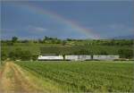 186 158 Captrain mit Regenbogen bei Buggingen.