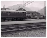 Als DB-Lokomotiven bei den SBB fuhren: DB-Lok E40 244, Brünig-Bahn Triebwagen und BOB-Personenwagen in Interlaken Ost vereinigt.