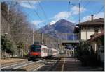 Ein Walliser Domino als IR von Domodossola nach Brig bei der Durchfahrt in Preglia.