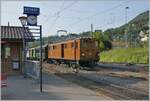 Die Bernina Bahn Ge 4/4 81 der Blonay-Chamby Bahn ist mit ihrem Riviera Belle Express von Vevey nach Blonay am Ziel angekommen.