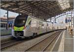 Der BLS RABe 528 102-7 (UIC 94 85 7 528 102-7 CH-BLS) auf einer Testfahrt in Lausanne.