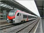 Der Thurbo EVO RABe 531 402-1 mit der etwas erstaunten UIC Anschrift RAB 94 85 0 531 402-1 CH-THB) auf einer Testfahrt in Lausanne.