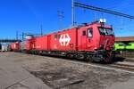 SBB 9177 001 steht am 13 Februar 2024 einsatzbereit in Pratteln.