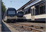 In Vevey stehen seit einigen Tagen das MOB Alpina Paar ABe 4/4 9302 und Be 4/4 9202  Château d'Oex .