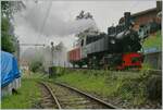 Die SEG G 2x 2/2 105 der Blonay Chamby Bahn rangiert in Chaulin einen  GFM  L, der bei der B-C hauptsächlich für den Kohlentransport genutzt wird.