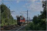 Die SBB Re 430 358-2 bei Vufflens la Ville, Abzweigung zum Industrieangschluss.