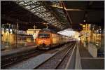 Im tiefen, ersten Morgenlicht zeigt sich die neuen SBB Werbeloks Re 460 063-1, welche für die Fluggesellschaft  Easy Jet  wirbt.