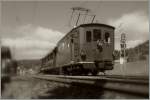 BERNE EN FETE bei der B-C: InBlonay zeigt sich die BOB HGe 3/3 N� 26 in einer etwas verspielten Fotovariante.