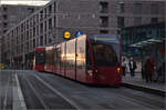 Am Europaplatz in Bern. Im Bild der Combino Classic Be 6/8 671. Januar 2026.