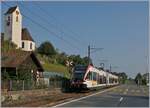 Der SBB GTW RABe 520 011-3 ist bei Birrwil auf der Fahrt nach Lenzburg.