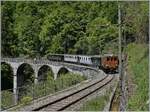  Nostalgie & Vapeur 2021  /  Nostalgie & Dampf 2021  - so das Thema des diesjährigen Pfingstfestivals der Blonay-Chamby Bahn; im Bild die RhB Bernina Bahn Ge 4/4 81 mit einem Personenzug von