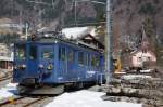 MOB: BDe 4/4 3004 mit einem Bauzug in Les Avants am 17.