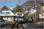 Ein CEV MVR GTW Be 2/6 unterwegs nach Soncier und ein abgestellter  Alpina ABe 4/4 / Be 4/4 in Fontanivent.