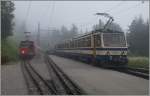 Bei ungewöhnlichem dichten Nebel erreicht der Rochers de Naye Beh 4/8 301 Caux.