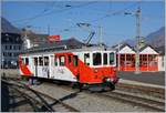 Der TMR / MC BDeh 4/4 N° 8 (TSI Nr: 90 85 838 0008-5) im Baustellenbedingten Pendel-Verkehr Vernayaz MC - Martigny - Vernayaz MC beim Aufenthalt in Vernayaz MC.