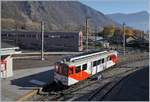 Der TMR / MC BDeh 4/4 N° 8 (TSI Nr: 90 85 838 0008-5) im Baustellenbedingten Pendel-Verkehr Vernayaz MC - Martigny - Vernayaz MC beim Aufenthalt in Vernayaz MC.