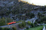 Die Talstufe von Grengiols MGB: Der HGm2/2 76 bringt den Schneepflug X 4902 nach Oberwald.