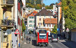 Bildausschnitt mit dem ABe 4/12 673 am 10.10.2025 in der Rue de Manege in La-Chaux-de Fonds