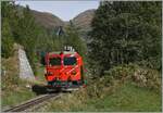 Die MGB HGm 4/4 61 der DFB ist kurz vor Oberwald auf Talfahrt. 

30. Sept 2021