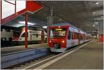 Der TMR Region Alpes RABe 525 039 wartet in Le Châble auf die baldige Abfahrt nach Martigny.