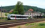 Am 26.07.2015 verl��t der RABe 526 720 den Bahnhof Waldshut in Richtung Winterthur.