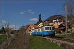 Ein ABDe 8/8 im Regionalzugeinsatz Montreux - Fontanivent bei Les Planches.