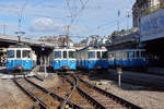 MOB: Die vier ABDe 8/8 4001 bis 4004 in Montreux vereint am 17.