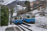 Auch im Fahrplanjahr 2017/2018 kann man mit etwas Glück hin und wieder einen MOB ABDe 8/8 im Plandienst erleben: Das Bild zeigt den ABDe 8/8 4001  SUISSE  als Regionalzug 2327 von Chernex nach