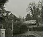 Weiterhin im Plandverkehr: Der MOB ABDe 8/8 4003 Fribourg als Regionlazug 2327 von Chernex nach Montreux zwischen Fontanivent und Planchamp.