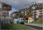 Die schönen, blauen MOB ABDe 8/8 sind leider seit Mitte 2019 nicht mehr im Einsatz, Das Bild zeigt eine der letzten ABDe 8/8 Fahrt bei der Ankunft in Montreux-Collège.