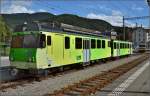 Triebwagen BDeh 4/4 313 der Aigle-Leysin-Bahn (AL), heute unter dem Dach der Transports Publics de Chablais (TPC).